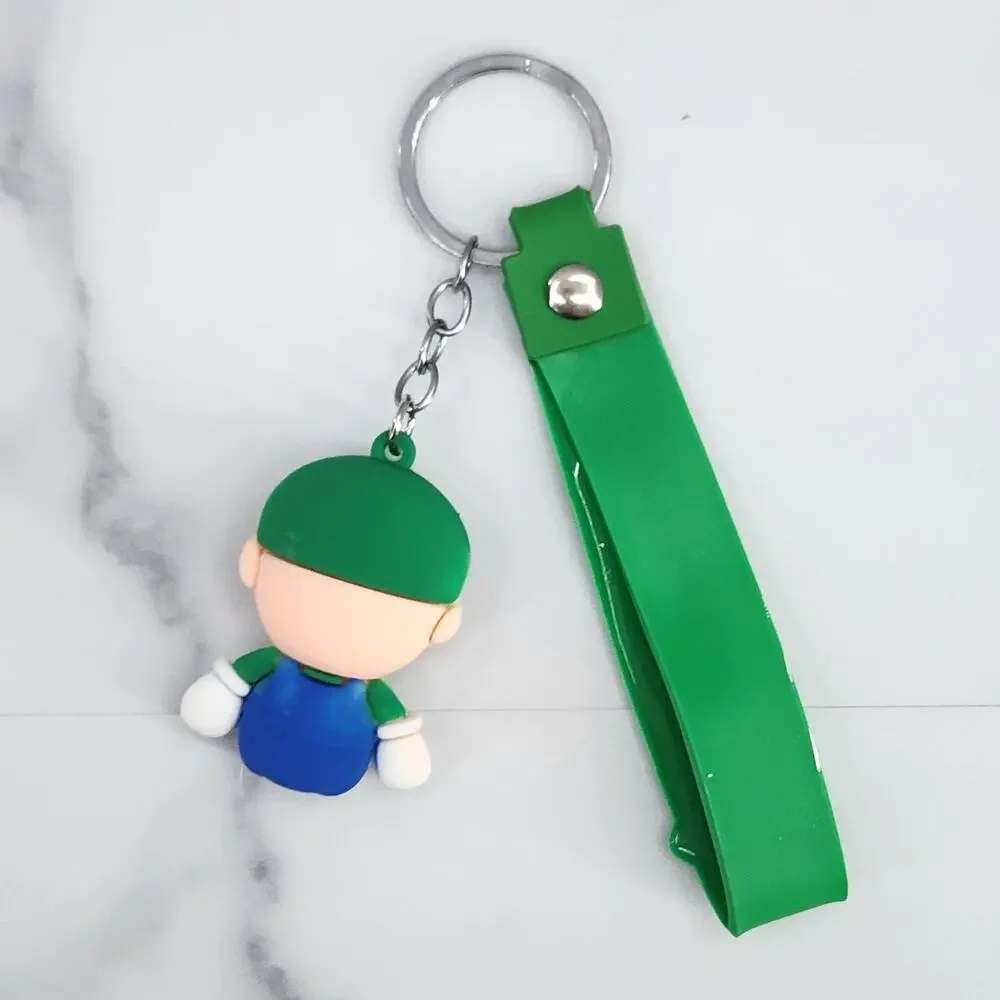 *NEW* Mario! Super Mario 3D Figure Keychain & Strap Bag Charm PVC/Silicone Green